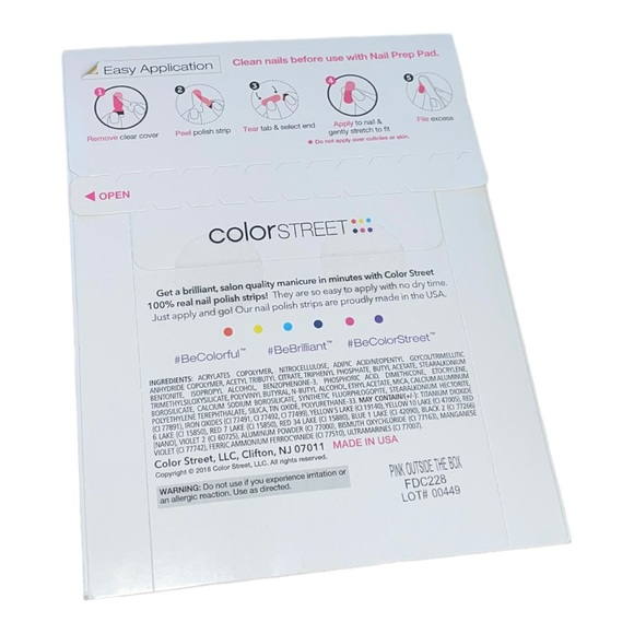 Color Street PINK OUTSIDE THE BOX Geometric Lines on Baby Pink Set - Picture 4 of 4